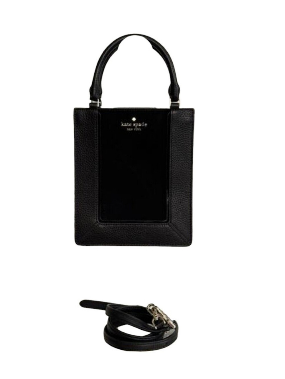 Kate Spade Lena Suede Mini Tote, constructed from black leather and suede - Picture 7 of 10